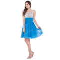 GK sin mangas de cuentas transparente Top Chiffon corto azul vestido de fiesta CL7508-3